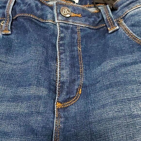 Blue Revival Dark Wash Distressed High Rise Skinny Jeans - Picture 4 of 11